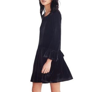 Madewell Velvet Bell Sleeve Dress